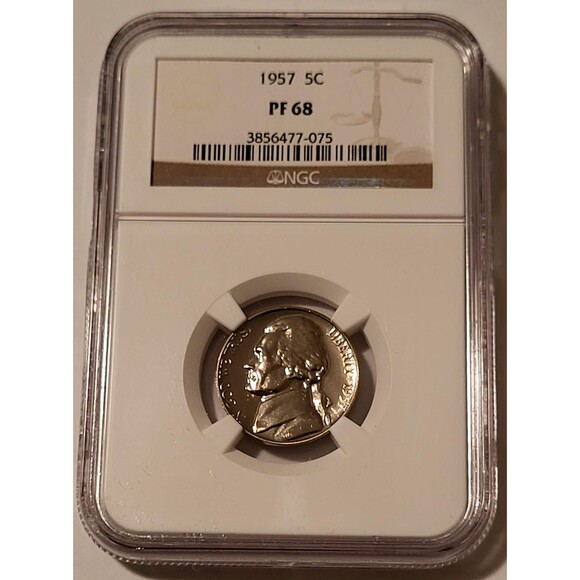 1957 Jefferson Nickel Proof PF68 NGC - Picture 1 of 2